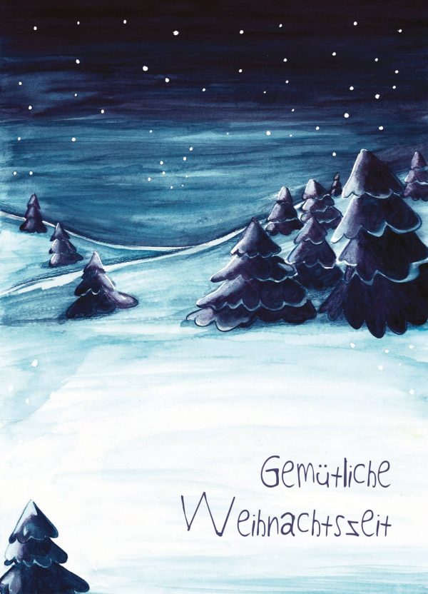 Gemütliche Weihnachtszeit - Postkarte klein