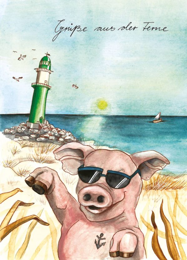 Grüße aus der Ferne - Postkarte klein