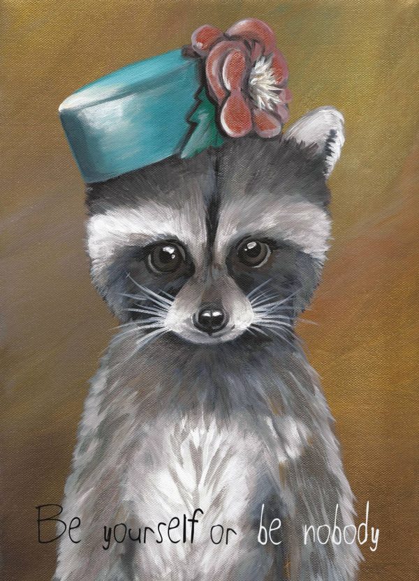 Waschbär - Postkarte klein