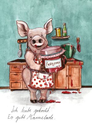 Ich habe gekocht, es gibt Marmelade - Postkarte klein