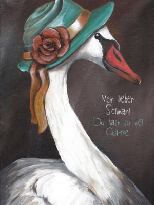 Schwan - Postkarte klein
