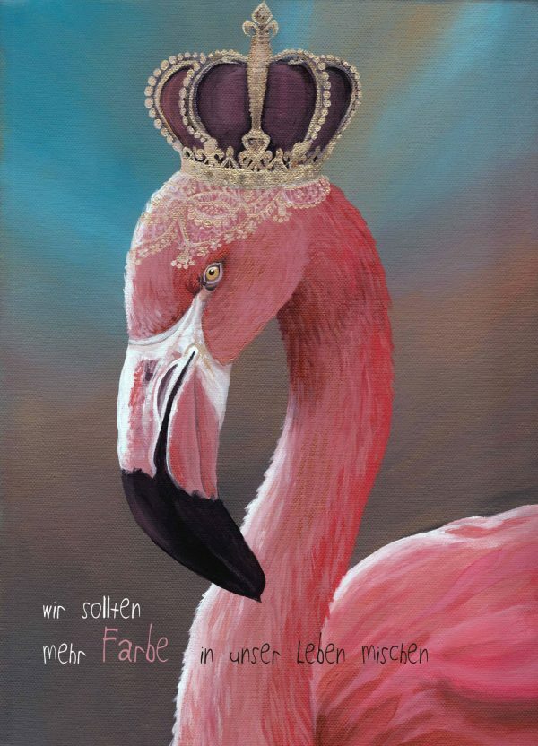 Flamingo - Postkarte klein