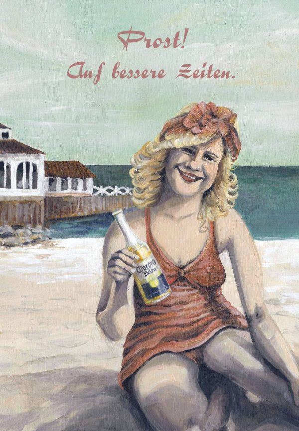 Prost! Auf bessere Zeiten - Postkarte groß