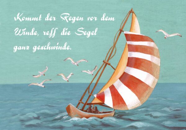 Kommt der Regen vor dem Winde... - Postkarte groß