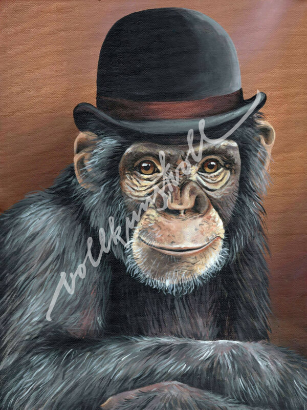 Original - Schimpanse - Original in Acryl auf Leinwand - handsigniert und versiegelt.