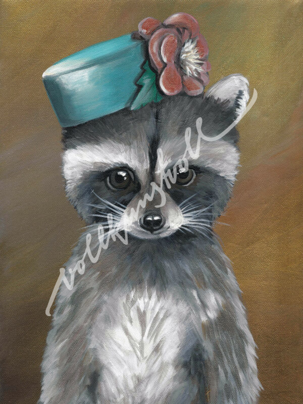Original - Waschbär - Original Acrylbild auf Leinwand - handsigniert und versiegelt.