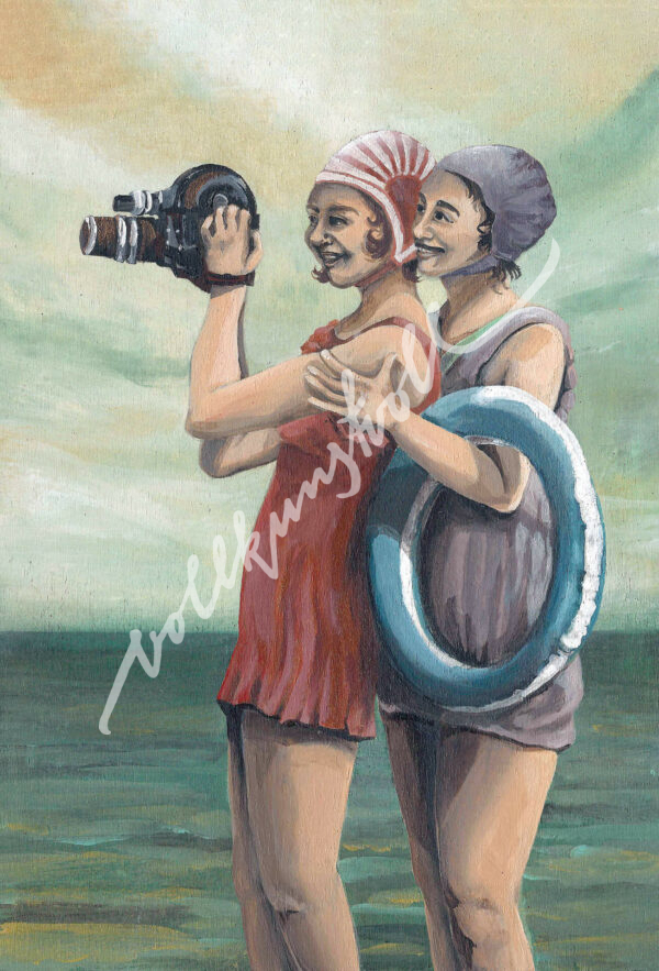 Retro “Frauen mit Kamera” - Kunstdruck