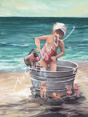 Retro “Süße Maid" - Kunstdruck