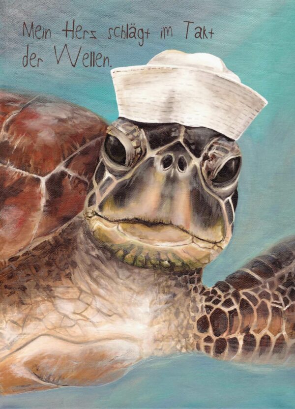 Schildkröte - Postkarte klein