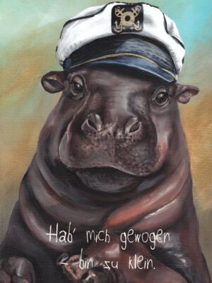 Nilpferd - Postkarte klein