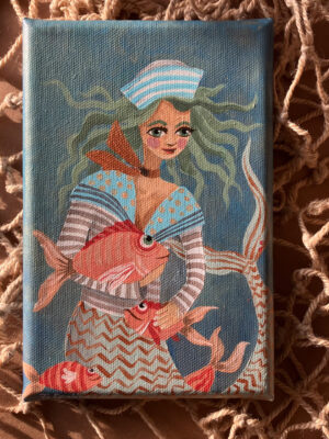 Original - Meerjungfrau - Original in Acryl auf Leinwand - handsigniert und versiegelt.