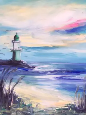 Acryl-Malkurs: Leuchtturm - bald verfügbar