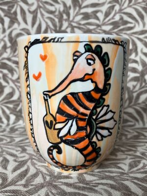Becher Seepferdchen - Porzellan