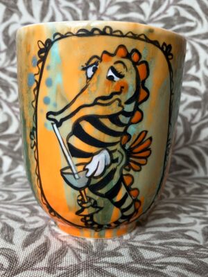 Becher Seepferdchen - Porzellan