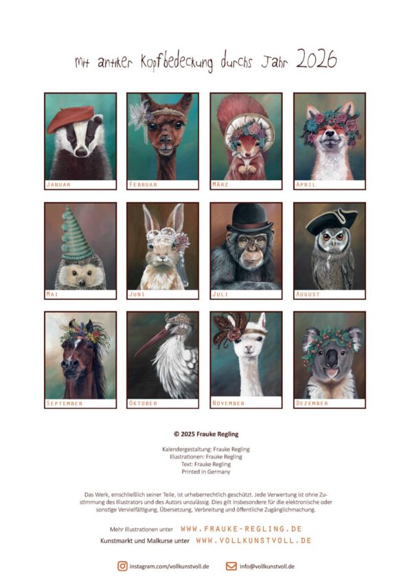 Kalender - Waldtiere - Wandkalender