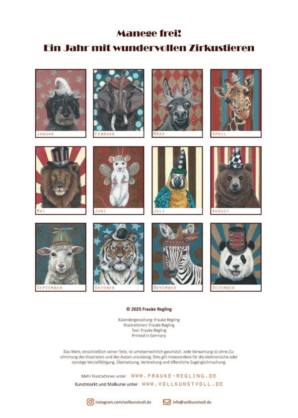Kalender - Zirkus - Wandkalender