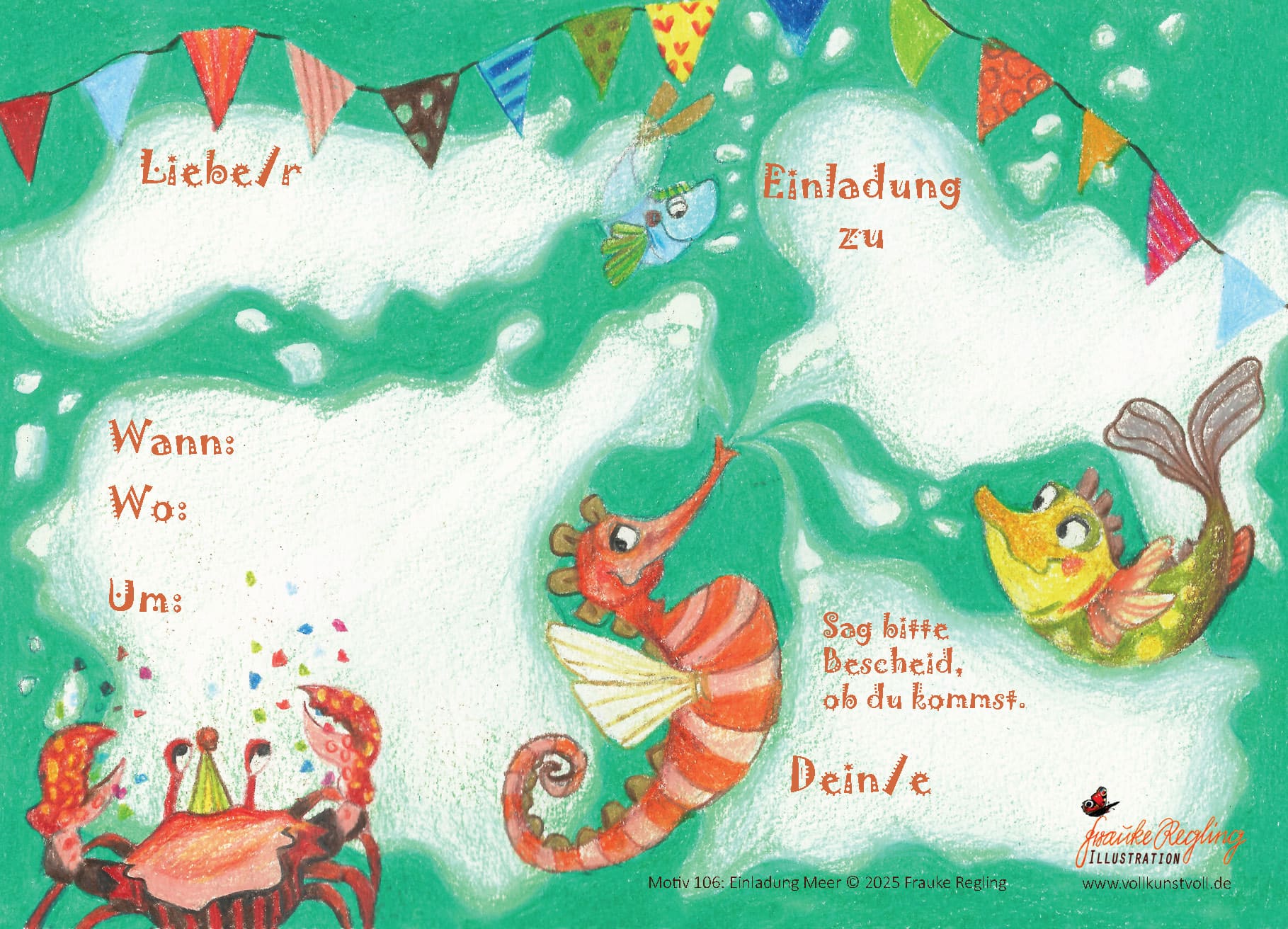 Einladung Meer Einladung Meer - Postkarte klein