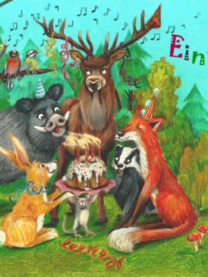 Einladung Wald - Postkarte klein