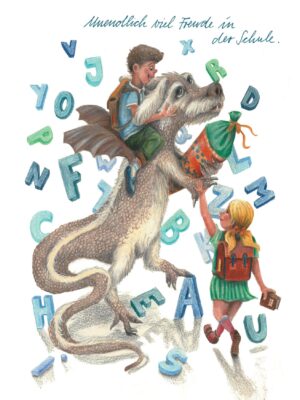 Undendlich viel Freude in der Schule - Postkarte klein